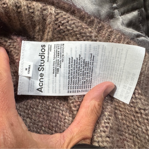 Acne Chunky Knit Button-Front Cardigan in Rustic Red - Picture 5 of 5